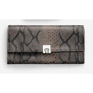 Faux Snakeskin Makeup Brush Roll Organizer Cosmetic Brush Holder Travel Case Clu